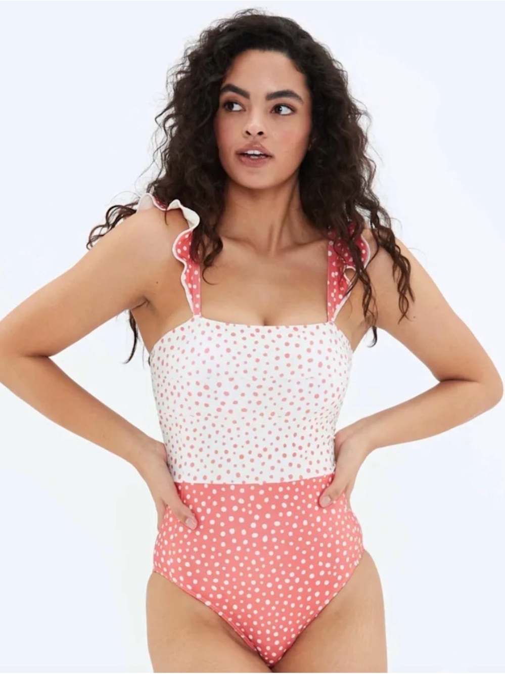 summersalt Coral Ruffles Oasis one piece Sz 4